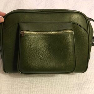 Olive Green Leather Shoulder Bag